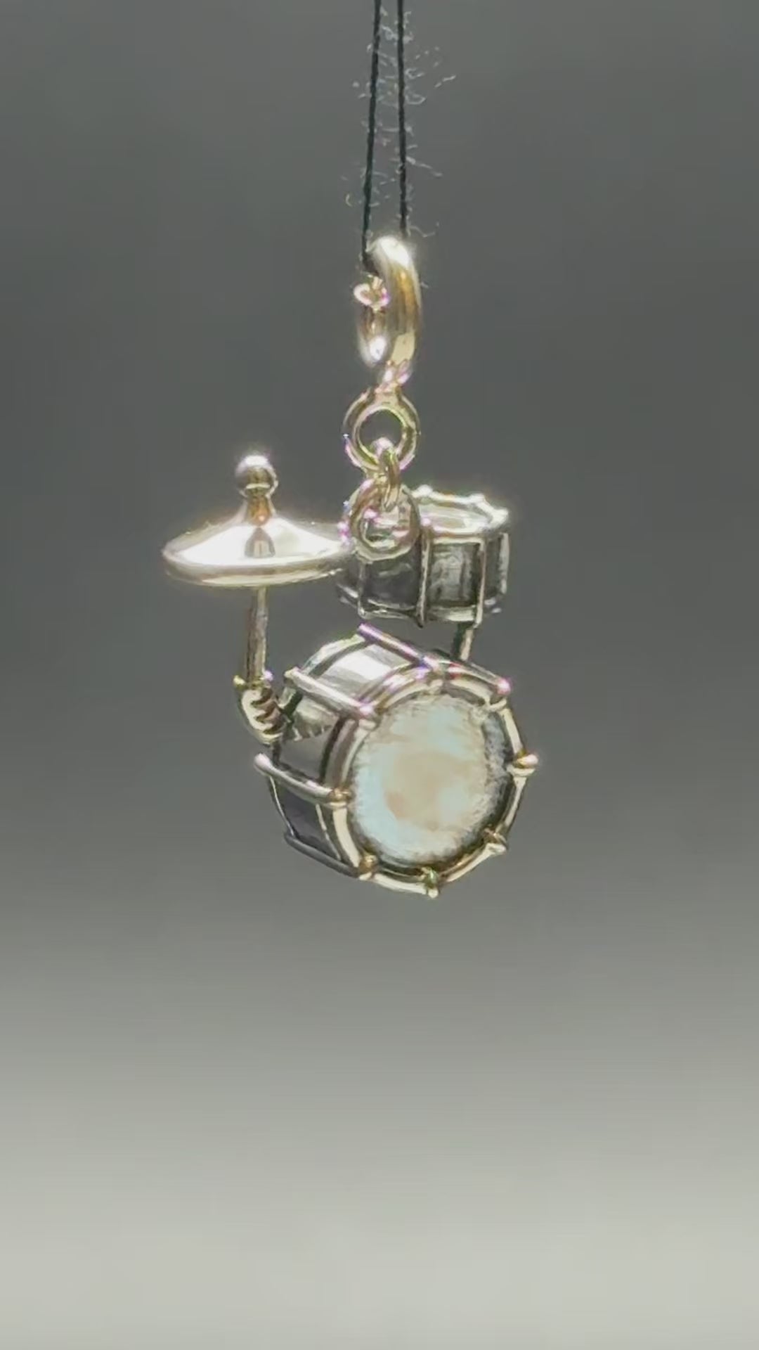 Drum Set Silver Charm