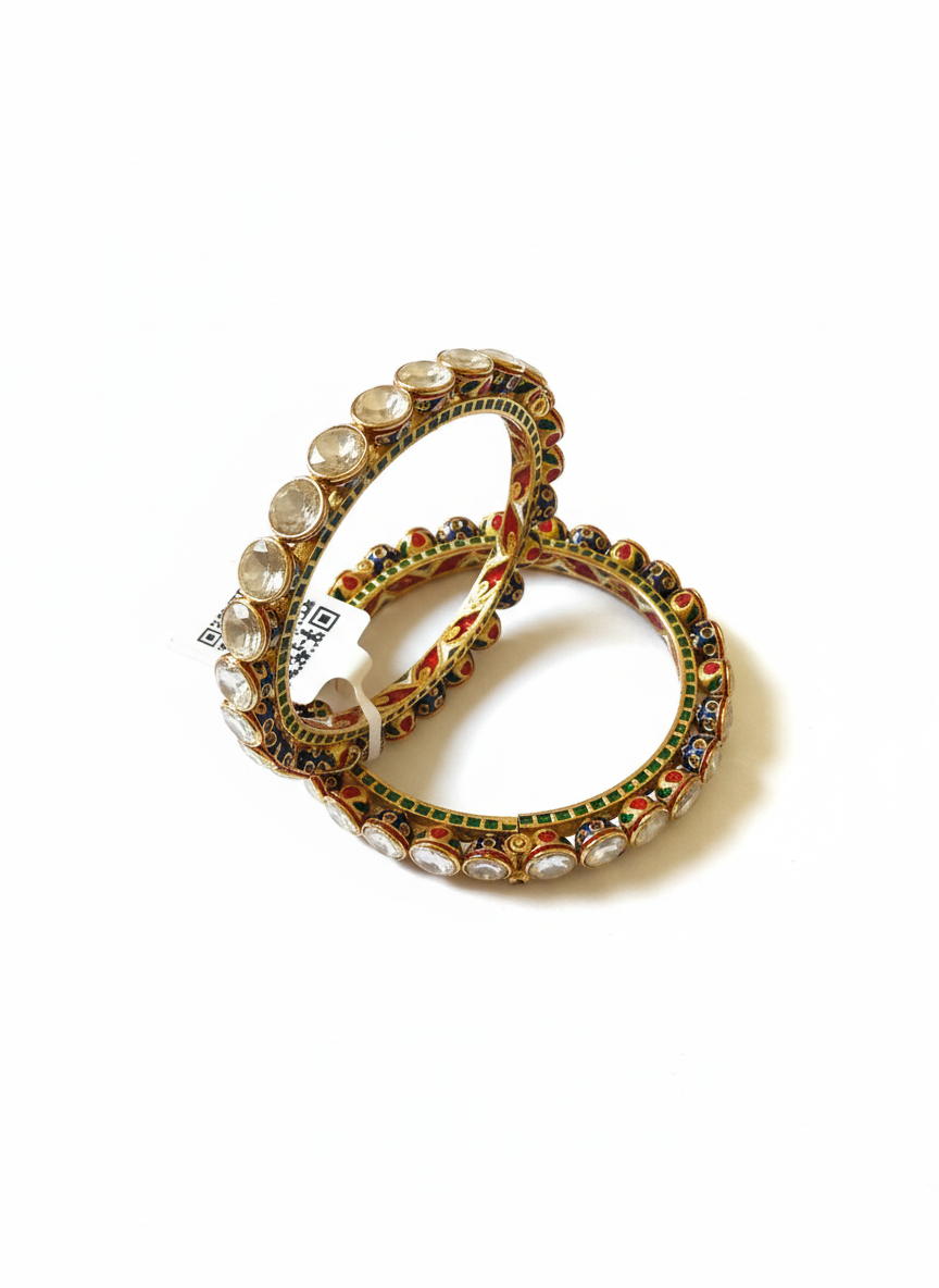 Meenakari Kundan Bangles