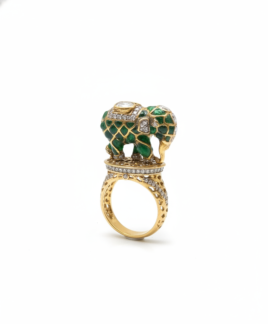 Emerald Elephant Ring