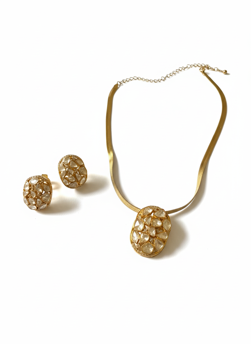Gilded Cluster Necklace Set