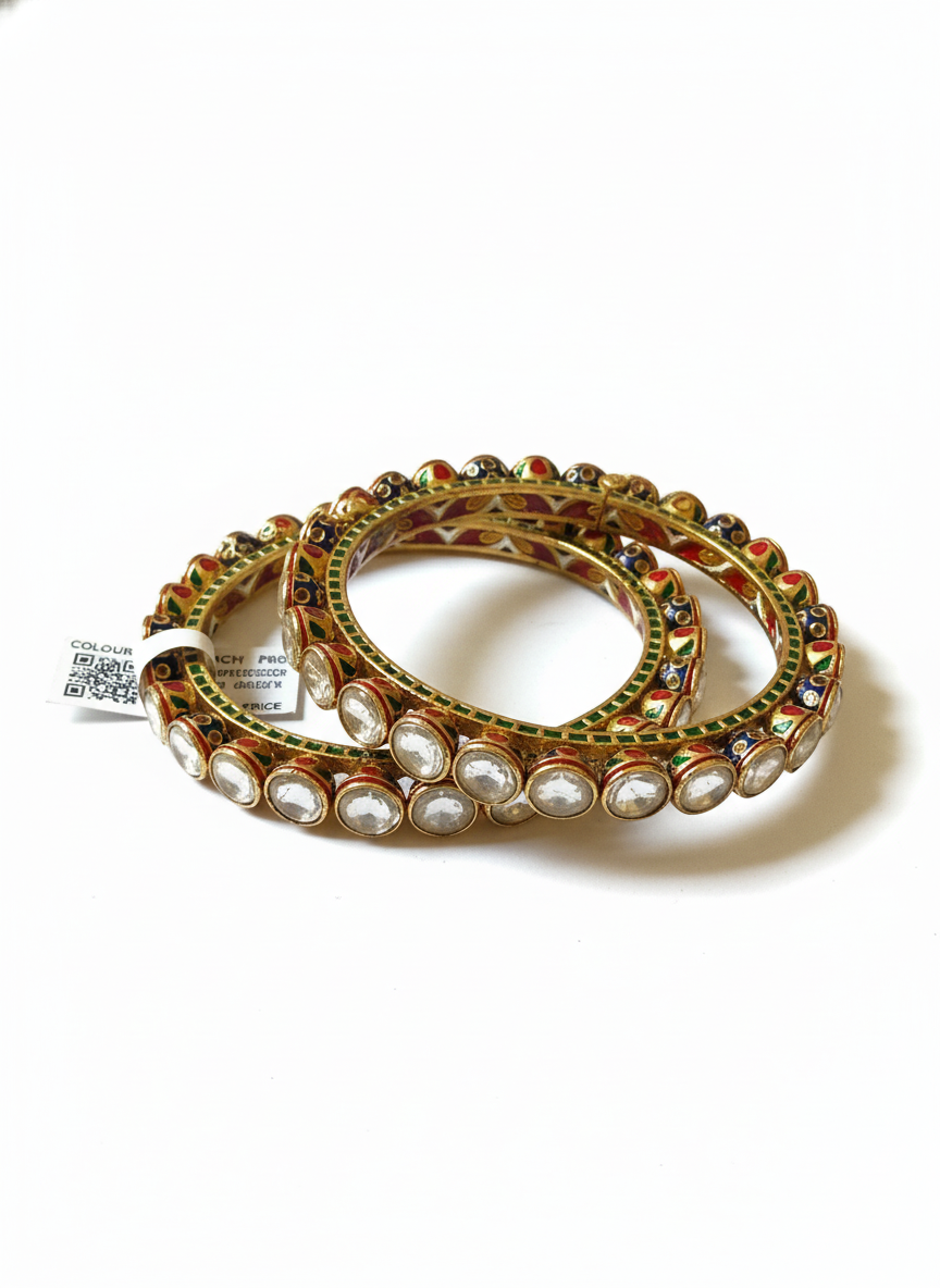 Meenakari Kundan Bangles