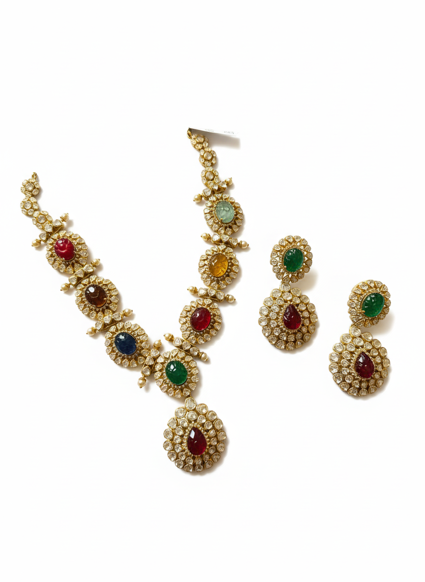 Navratna Regal Necklace Set