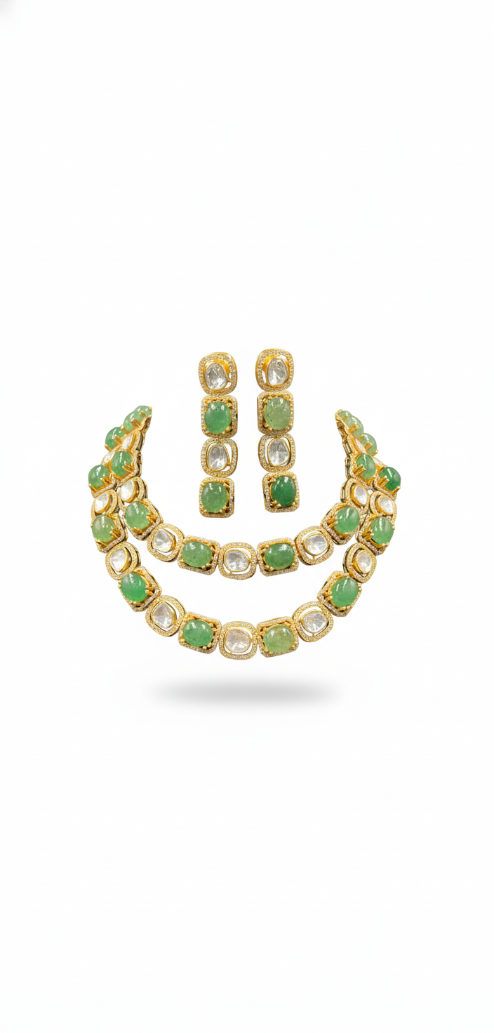 Emerald Prism Necklace Set