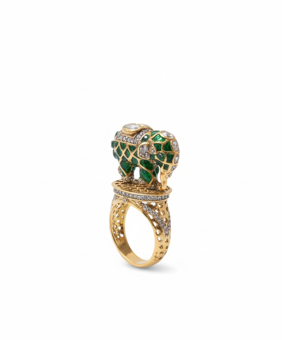 Emerald Elephant Ring